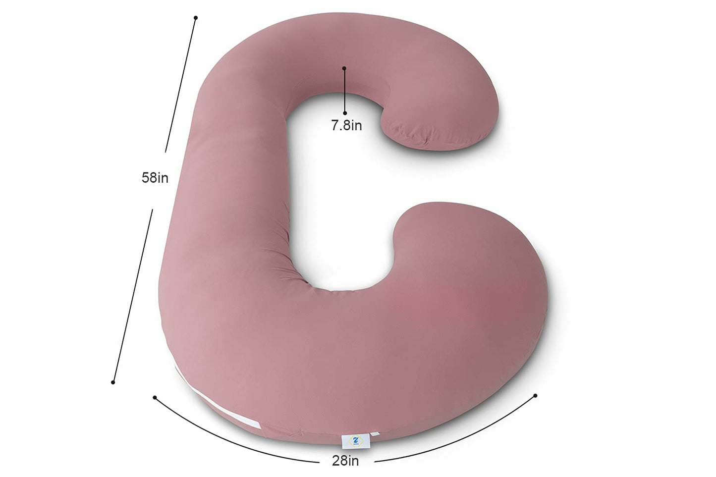 Cooling Pregnancy Pillow, Maternity Pillow with Soft Cotton Cover, C Shaped for Pregnant Sleeping (Cooling Cotton-Pink)